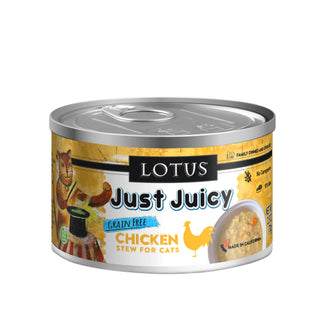 Lotus Just Juicy Chicken Stew Grain-Free Canned Cat Food, 2.5-oz, case of 24