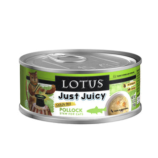 Lotus Just Juicy Pollock Stew Grain-Free Canned Cat Food, 5.3-oz, case of 24