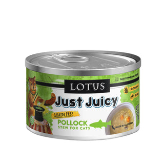 Lotus Just Juicy Pollock Stew Grain-Free Canned Cat Food, 2.5-oz, case of 24