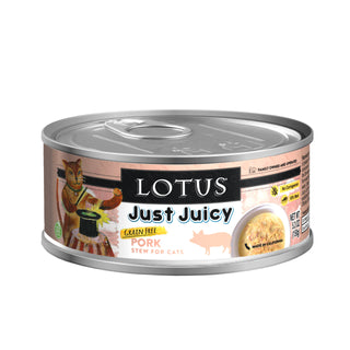 Lotus Just Juicy Pork Stew Grain-Free Canned Cat Food, 5.3-oz, case of 24