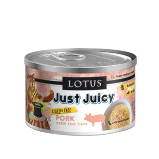 Lotus Just Juicy Pork Stew Grain-Free Canned Cat Food, 2.5-oz, case of 24