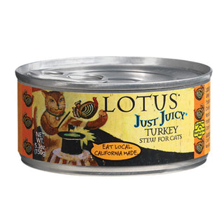 Lotus Just Juicy Turkey Stew Grain-Free Canned Cat Food, 5.3-oz, case of 24