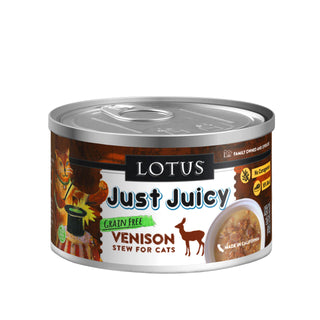 Lotus Just Juicy Venison Stew Grain-Free Canned Cat Food, 2.5-oz, case of 24