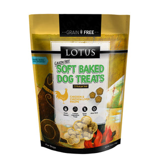 Lotus Soft Baked Chicken & Chicken Liver Dog Treats, 10-oz Bag