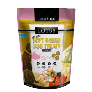 Lotus Soft Baked Turkey & Turkey Liver Dog Treats, 10-oz Bag