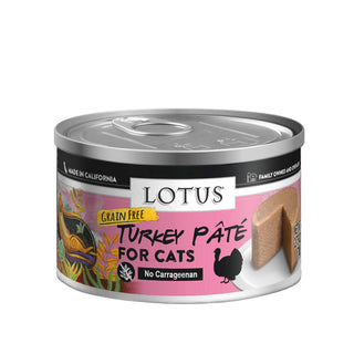 Lotus Turkey Pate Grain-Free Canned Cat Food, 2.5-oz, case of 24