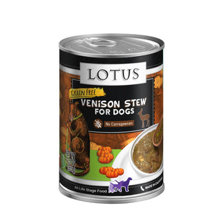 Lotus Venison Stew Grain-Free Canned Dog Food, 12.5-oz Cans, Case of 12