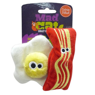 Mad Cat Brunch Buddies Bacon N' Eggs Catnip & Silvervine Cat Toy