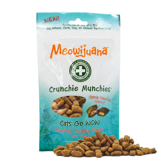 Meowijuana Crunchie Munchie Seafood Medley Recipe Cat Treats, 3-oz bag