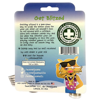 Meowijuana Get Blitzed Reindeer Refillable Plush Cat Toy with Catnip