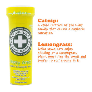 Meowijuana Happy Grass Lemongrass Blend Catnip for Cats, 26 Gram bottle