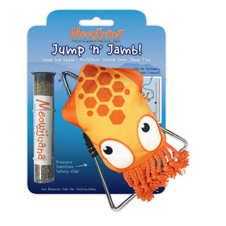 Meowijuana Jump 'n' Jamb Deep Sea Squid Swinging Refillable Catnip Cat Toy