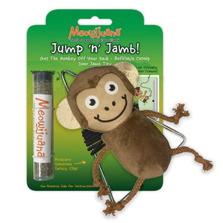 Meowijuana Jump 'n' Jamb Monkey Swinging Refillable Catnip Cat Toy