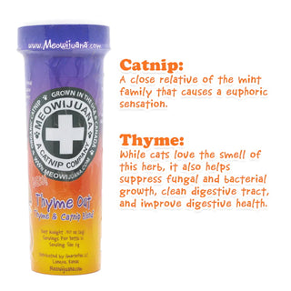 Meowijuana Thyme Out Blend Catnip with Thyme for Cats, 26 Gram bottle