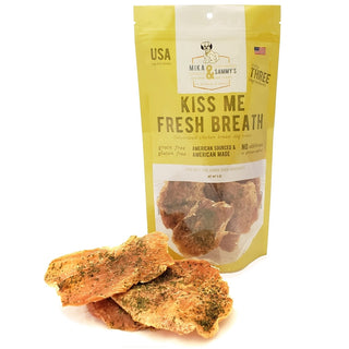 Mika & Sammy's Kiss Me Fresh Breath Chicken Jerky Dog Treats, 5-oz Bag