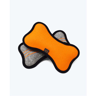 Modern Beast BEASTBONE Dog Toy, Light Grey/Orange