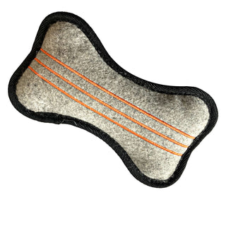 Modern Beast BEASTBONE Dog Toy, Light Grey/Orange