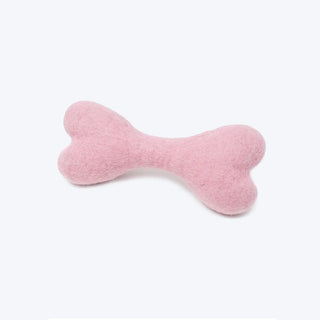 Modern Beast Wool Bone Dog Toy, Rose Pink, Large