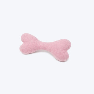 Modern Beast Wool Bone Dog Toy, Rose Pink, Small