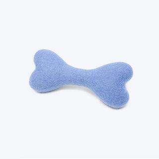 Modern Beast Wool Bone Dog Toy, Sky Blue, Large