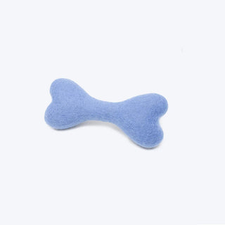 Modern Beast Wool Bone Dog Toy, Sky Blue, Small