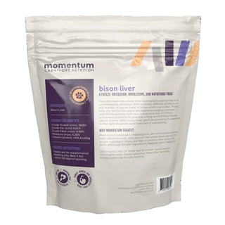 Momentum Bison Liver Freeze Dried Dog & Cat Treats, 4-oz Bag