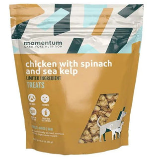 Momentum Chicken, Spinach & Sea Kelp Freeze-Dried Dog & Cat Treats, 3-oz Bag