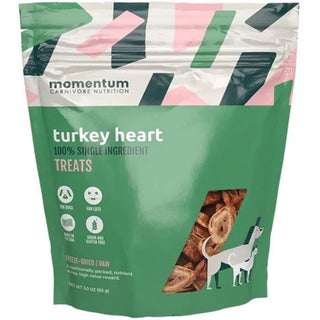 Momentum Turkey Hearts for Dogs Freeze Dried Treats, 3-oz Bag