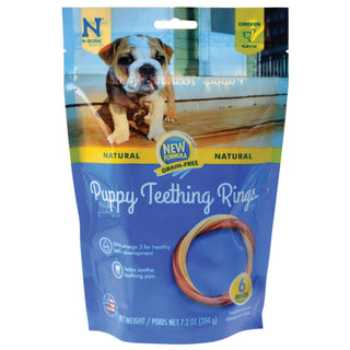 N-Bone USA Grain-Free Chicken Flavored Puppy Teething Ring Treats, 6 Count