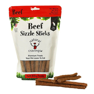 Natural Cravings Beef Sizzle Sticks Dog Treats, 12-oz Bag