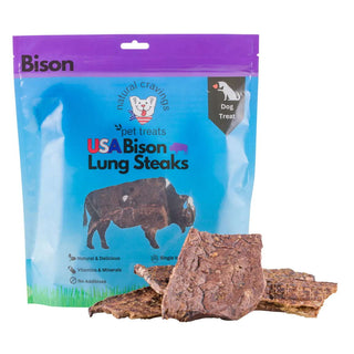 Natural Cravings USA Bison Lung Steaks Dog Treat, 5-oz Bag