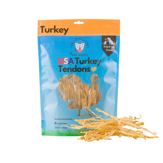 Natural Cravings USA Turkey Tendon Dog Treats, 8-oz Value Bag