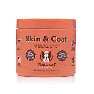 Natural Dog Company Skin & Coat Chewable Supplement for Dogs, 90 Count