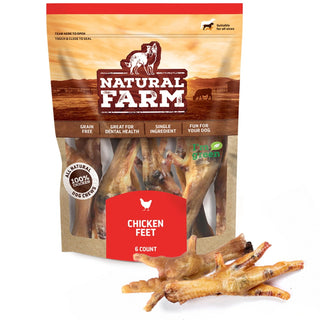 Natural Farm Chicken Feet for Dogs, 6 Pack