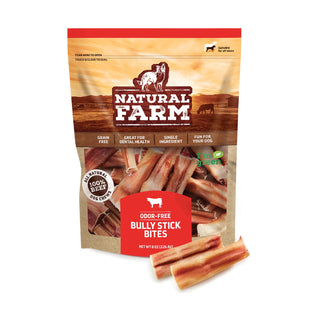 Natural Farm Odor Free Bully Stick Bites Dog Treats, 8-oz Bag