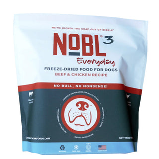 NOBL3 Everyday Beef & Chicken Recipe Freeze-Dried Dog Food Bite-Sized Pieces, 35-oz Bag