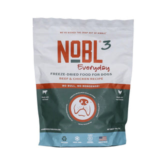 NOBL3 Everyday Beef & Chicken Recipe Freeze-Dried Dog Food Bite-Sized Pieces, 16-oz Bag