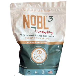 NOBL3 Everyday Turkey & Duck Recipe Freeze-Dried Dog Food Bite-Sized Pieces, 35-oz Bag