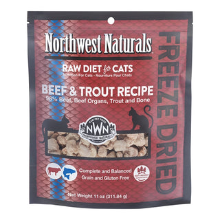 Northwest Naturals Beef & Trout Recipe Freeze-Dried Cat Food, 11-oz Bag