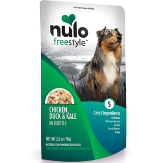 Nulo FreeStyle Chicken, Duck & Kale in Broth Dog Food Topper, 2.8-oz, Case of 24