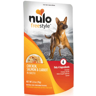 Nulo FreeStyle Chicken, Salmon & Carrot in Broth Dog Food Topper, 2.8-oz, Case of 24