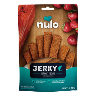  Nulo Freestyle Grain-Free Salmon Recipe with Strawberries Jerky Strips Dog Treats, 5-oz bag