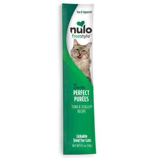  Nulo Freestyle Perfect Purees Tuna & Scallop Recipe Grain-Free Lickable Cat Treats, Case of 48 Purees