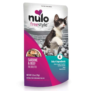 Nulo Freestyle Sardine & Beef in Broth Recipe Cat Food Topper or Side Dish, 2.8-oz, Case of 24