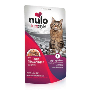 Nulo Freestyle Yellowfin Tuna & Shrimp in Broth Recipe Cat Food Topper or Side Dish, 2.8-oz, Case of 24