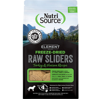 Nutrisource Freeze-Dried Raw Sliders Turkey & Venison Recipe Dog Food, 20-oz Bag