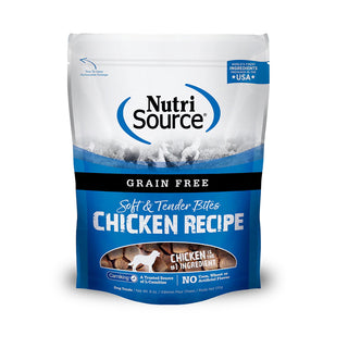 Nutrisource Grain-Free Soft & Tender Bites Chicken Recipe Dog Treats, 6-oz Bag