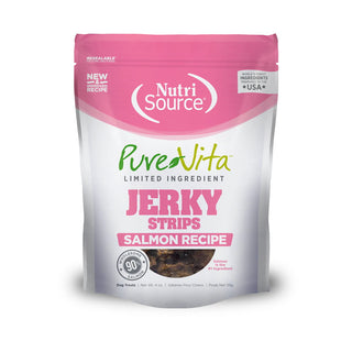 Nutrisource PureVita Salmon Jerky Dog Treats, 4-oz Bag