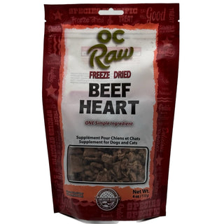  OC Raw Freeze-Dried Beef Hearts Dog Treats, 4-oz Bag  