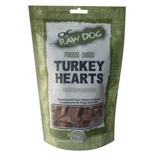 OC Raw Freeze-Dried Turkey Hearts Dog Treats, 4-oz Bag